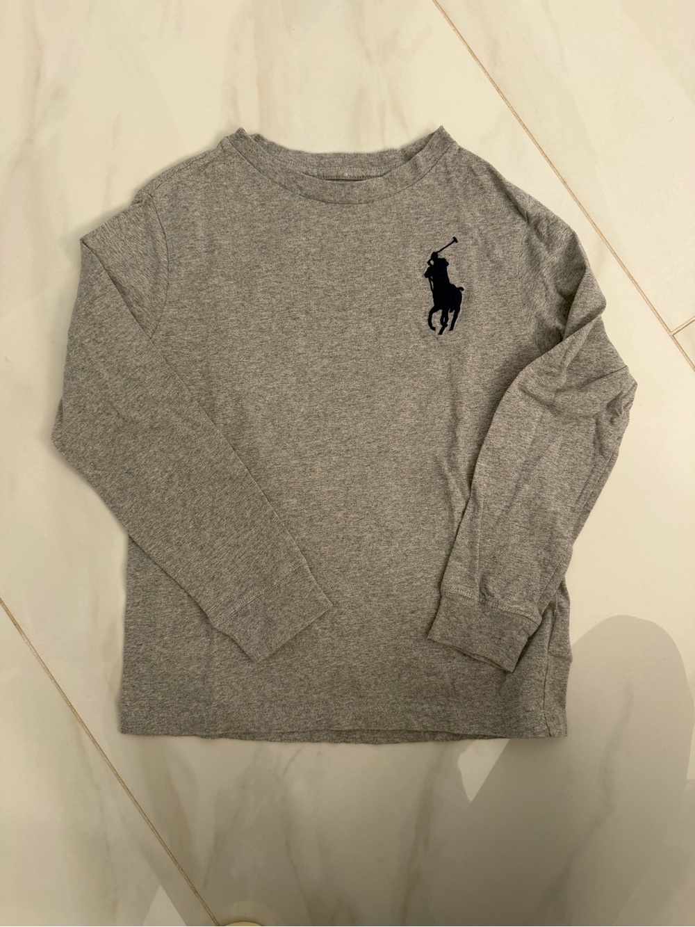 Polo by Ralph Lauren Heather Gray Crewneck Sweater with Navy Pony